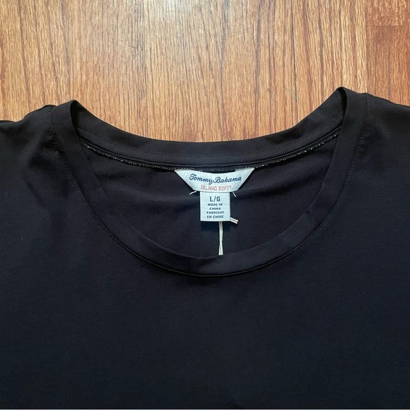 NWT Tommy Bahama Island Soft Black T-Shirt size L - Picture 2 of 12